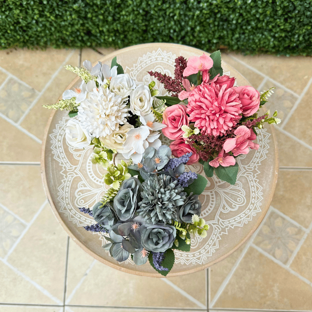 Macetero Paraíso del Jardinero - Cerámica Beige / Flores Mixtas / 19 cm - Disponible en Dreamy Home!