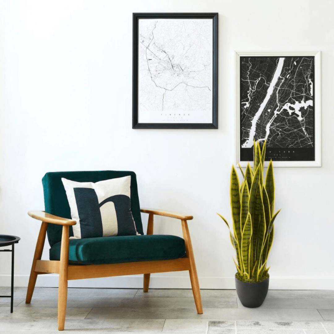 Planta Serpentaria Artificial - Follaje Verde/Amarillo / 85 cm - Disponible en Dreamy Home!