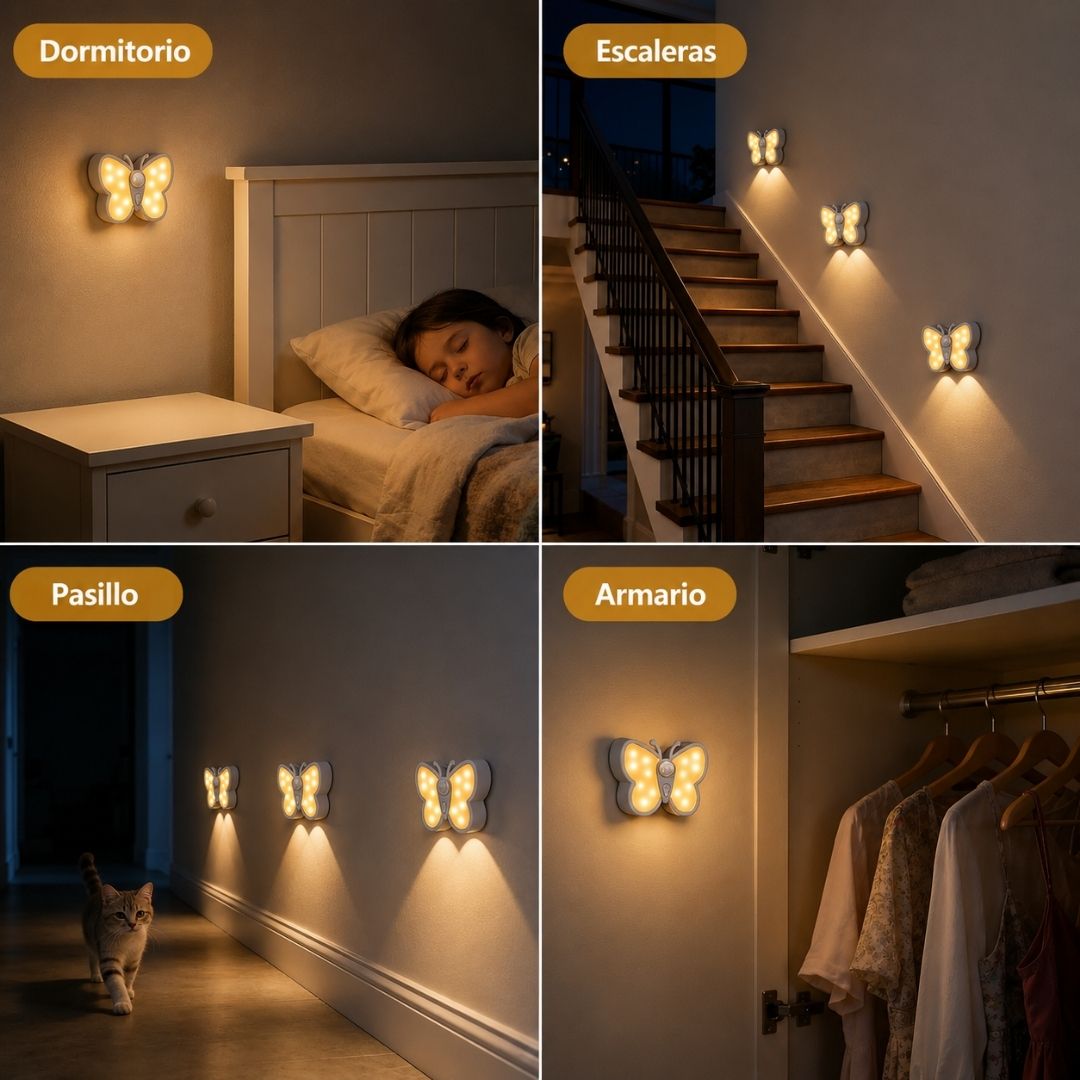 Luz Mariposa Recargable - Sensor de Movimiento / Cálido / USB-C