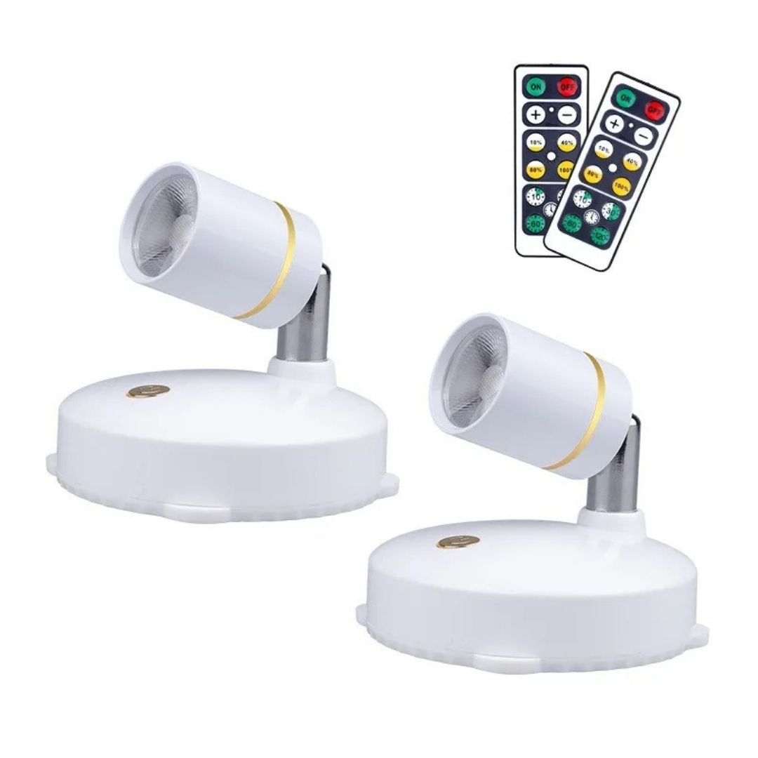 Pack 2 Focos LED Spot Touch – Pilas AA / Control Remoto / Luz Regulable
