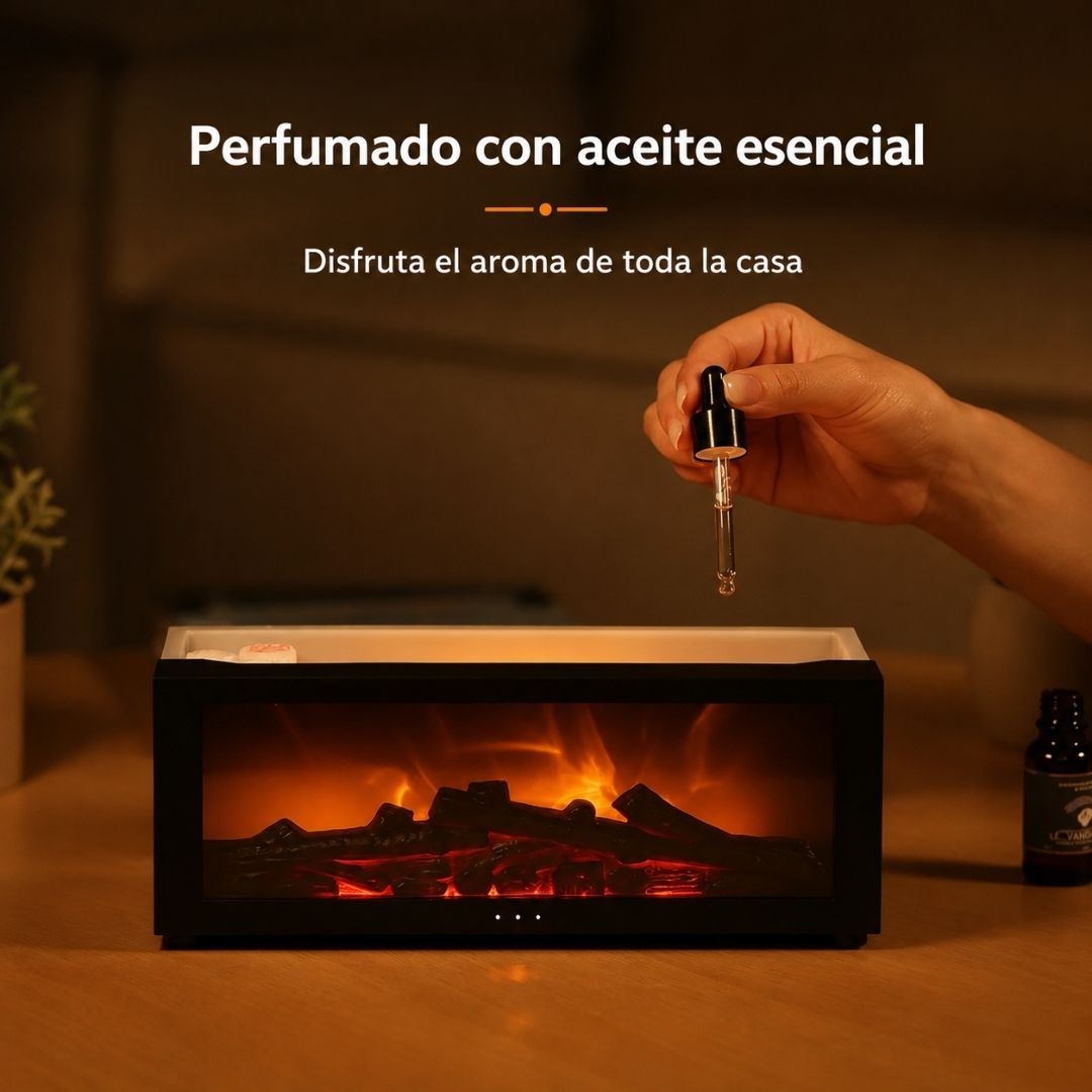 Humidificador Chimenea LED – Aroma / Temporizador / Efecto Llama