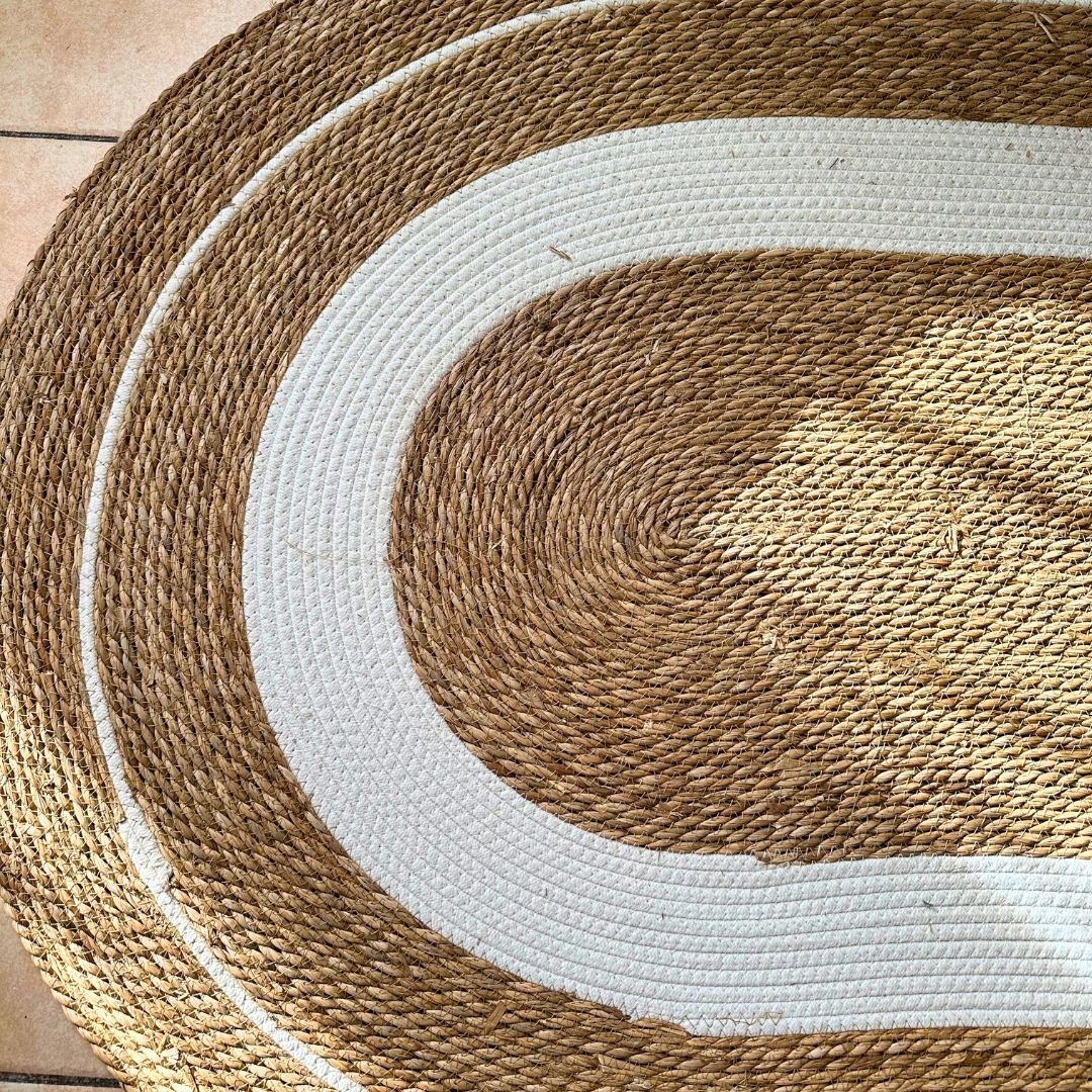 Alfombra de Ratán Ovalada - 1,52 m x 97 cm - Dreamy Home