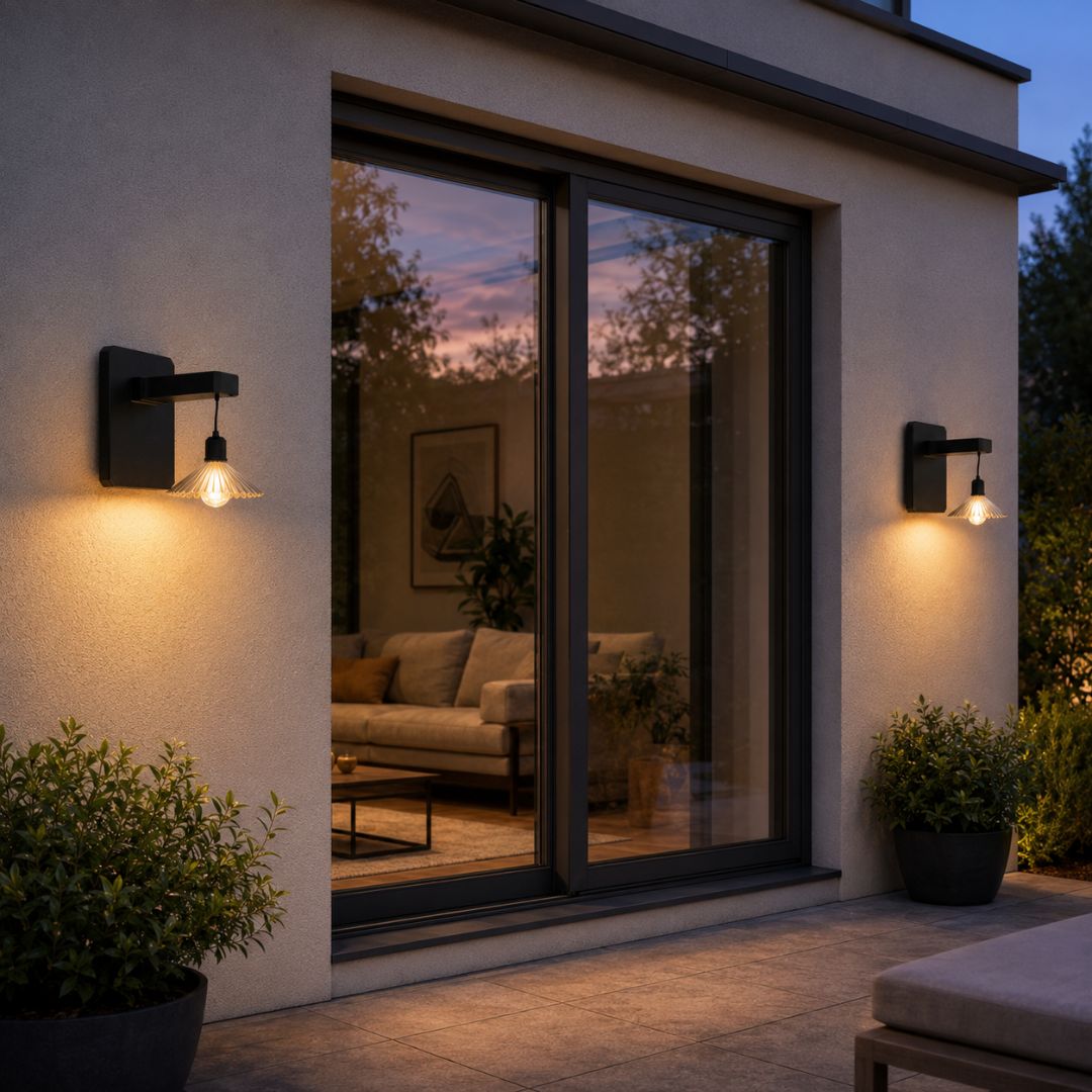 Aplique Solar Decorativo con Pantalla Acanalada - Luz Cálida / IP65 - Disponible en Dreamy Home!