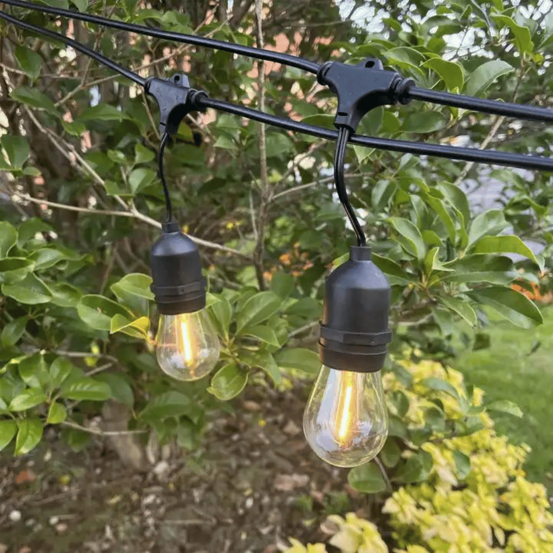Cadena de Luz Cálida con Ampolletas Intercambiables - 10 m IP65-Dreamy Home