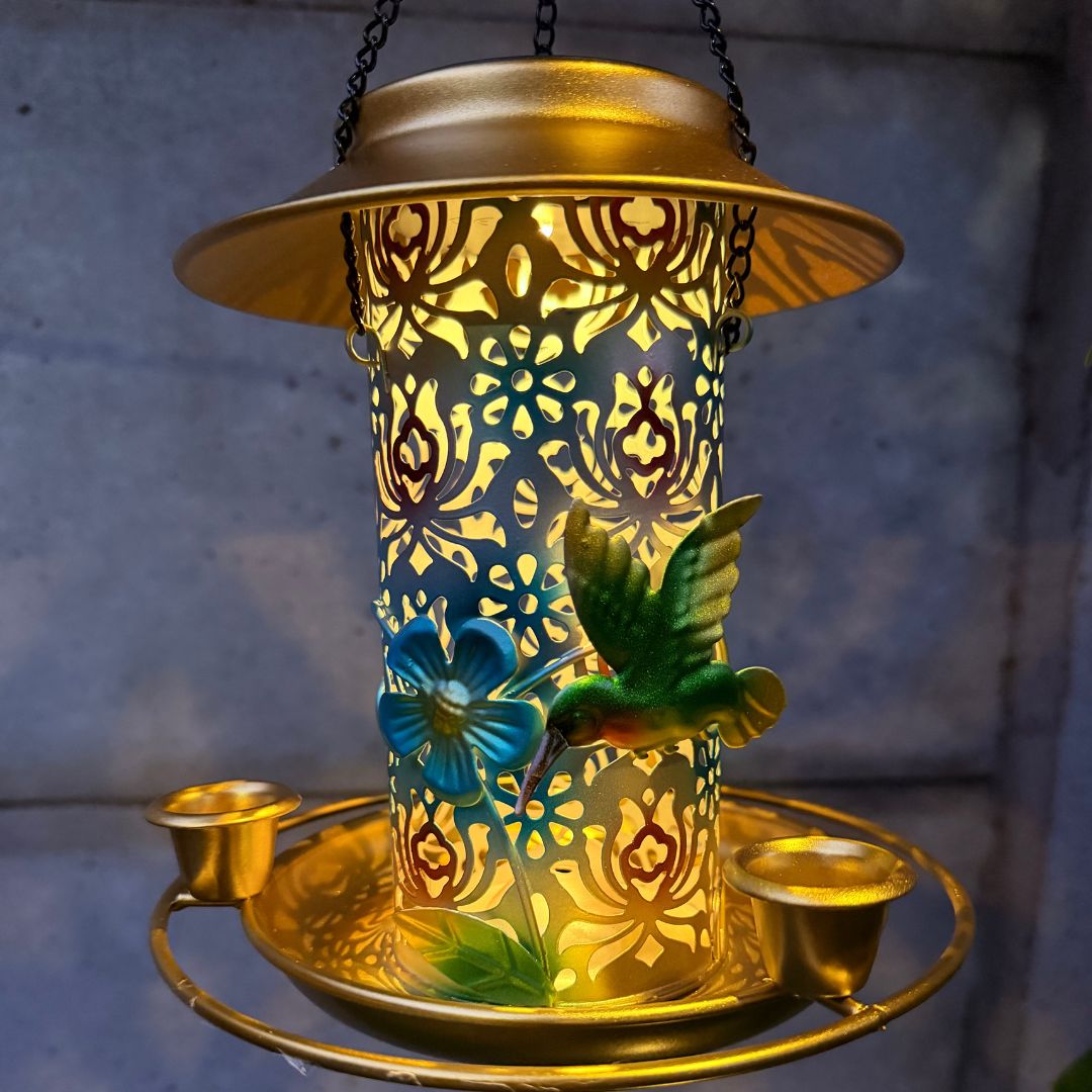 Comedero de Pájaros Solar - Luz Cálida / IP65 / Metal - Disponible en Dreamy Home!