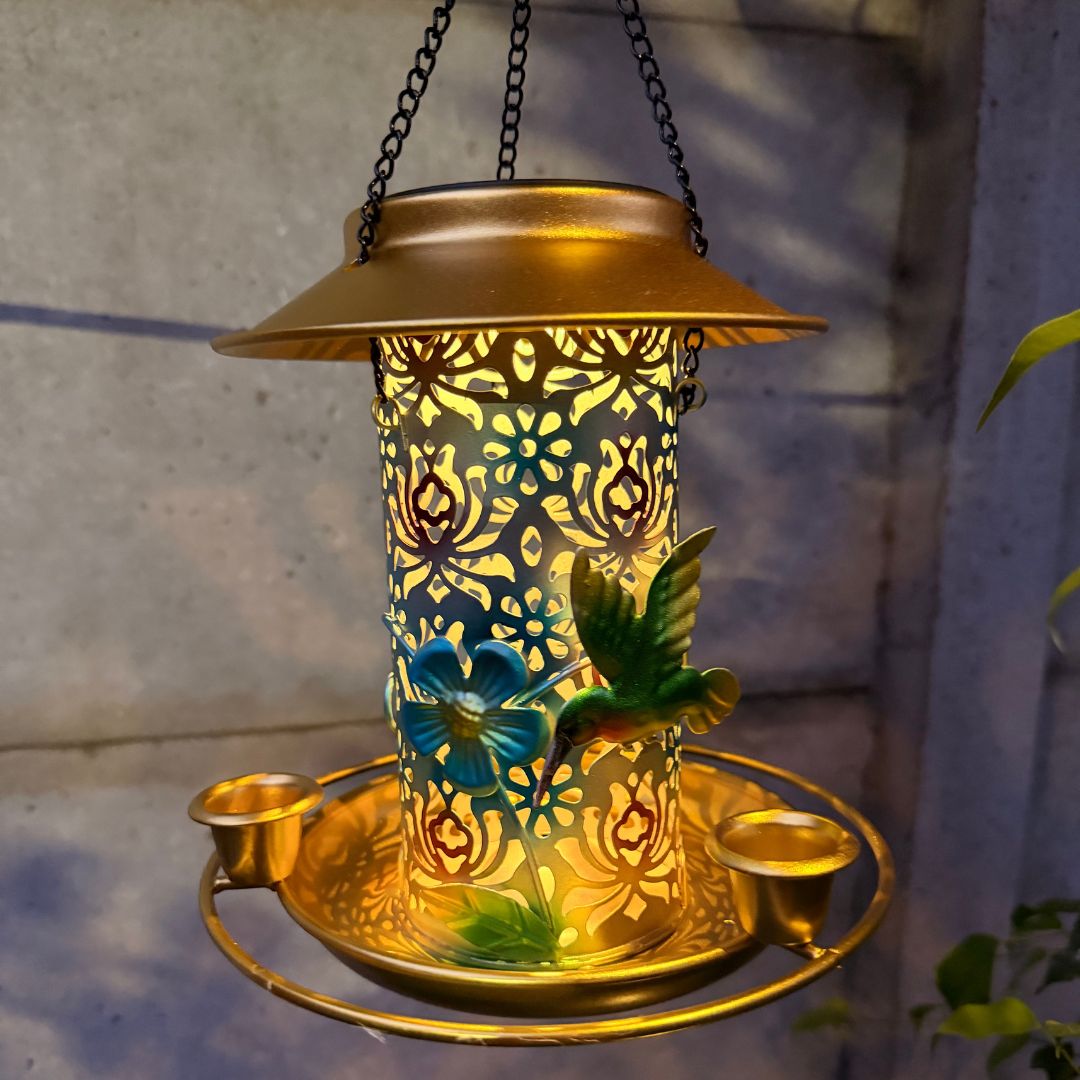 Comedero de Pájaros Solar - Luz Cálida / IP65 / Metal - Disponible en Dreamy Home!