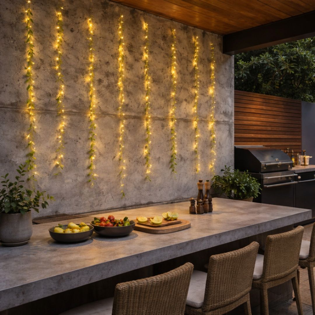 Cortina de Hojas Eléctrica - Luz Cálida / 3 x 1 m / 10 Tiras - Disponible en Dreamy Home!