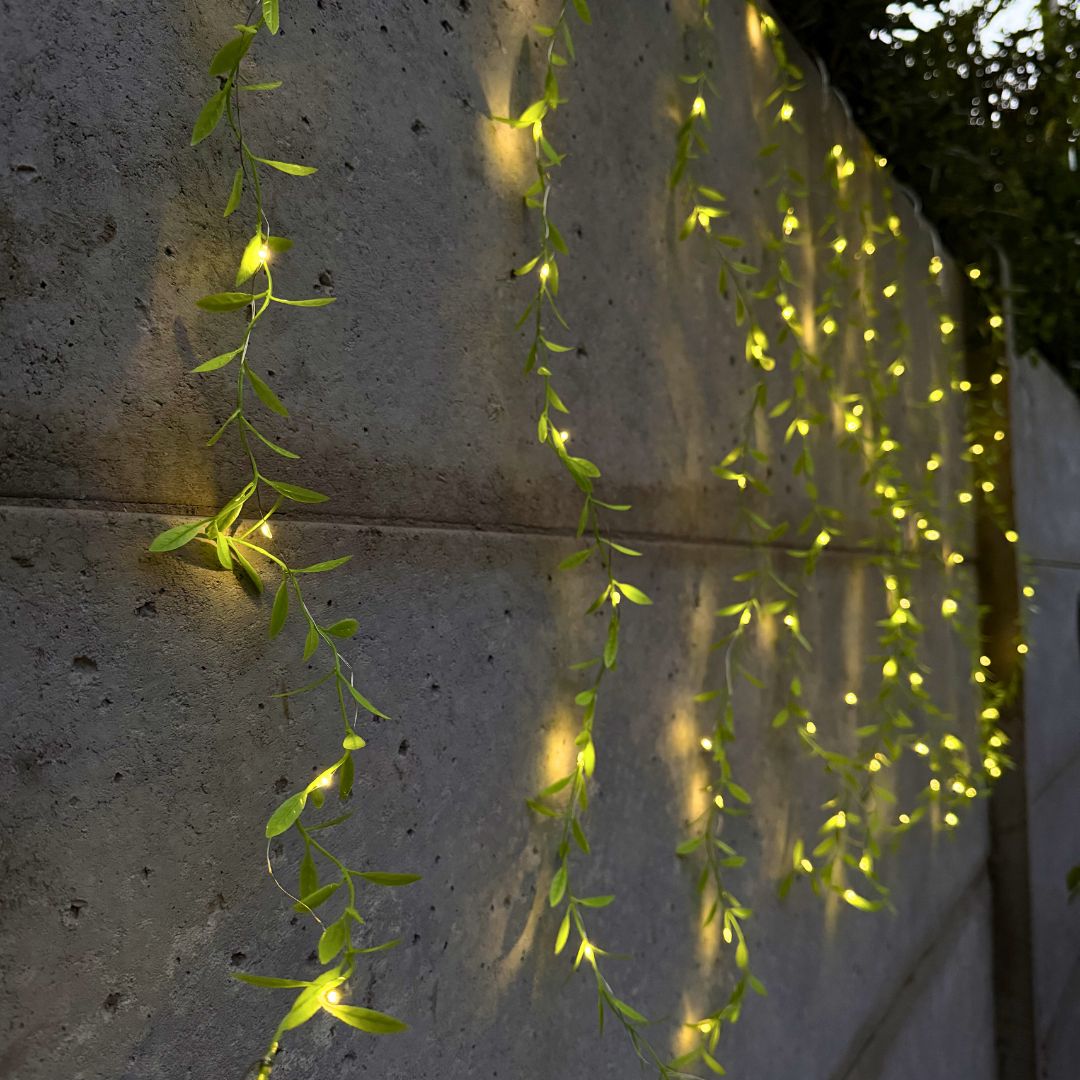 Cortina de Hojas Solar - Luz Cálida / 3 x 1 m / 10 Tiras - Disponible en Dreamy Home!