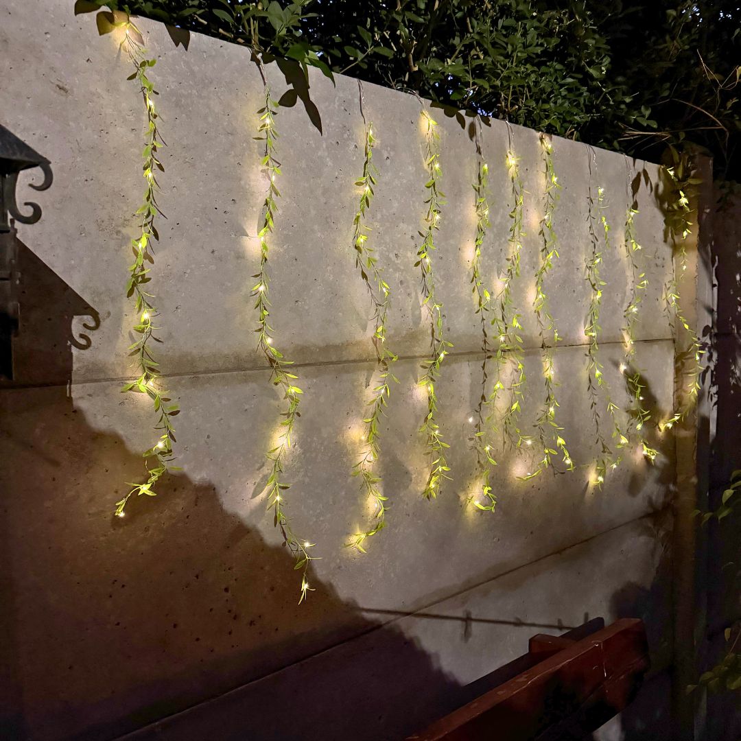 Cortina de Hojas Solar - Luz Cálida / 3 x 1 m / 10 Tiras - Disponible en Dreamy Home!