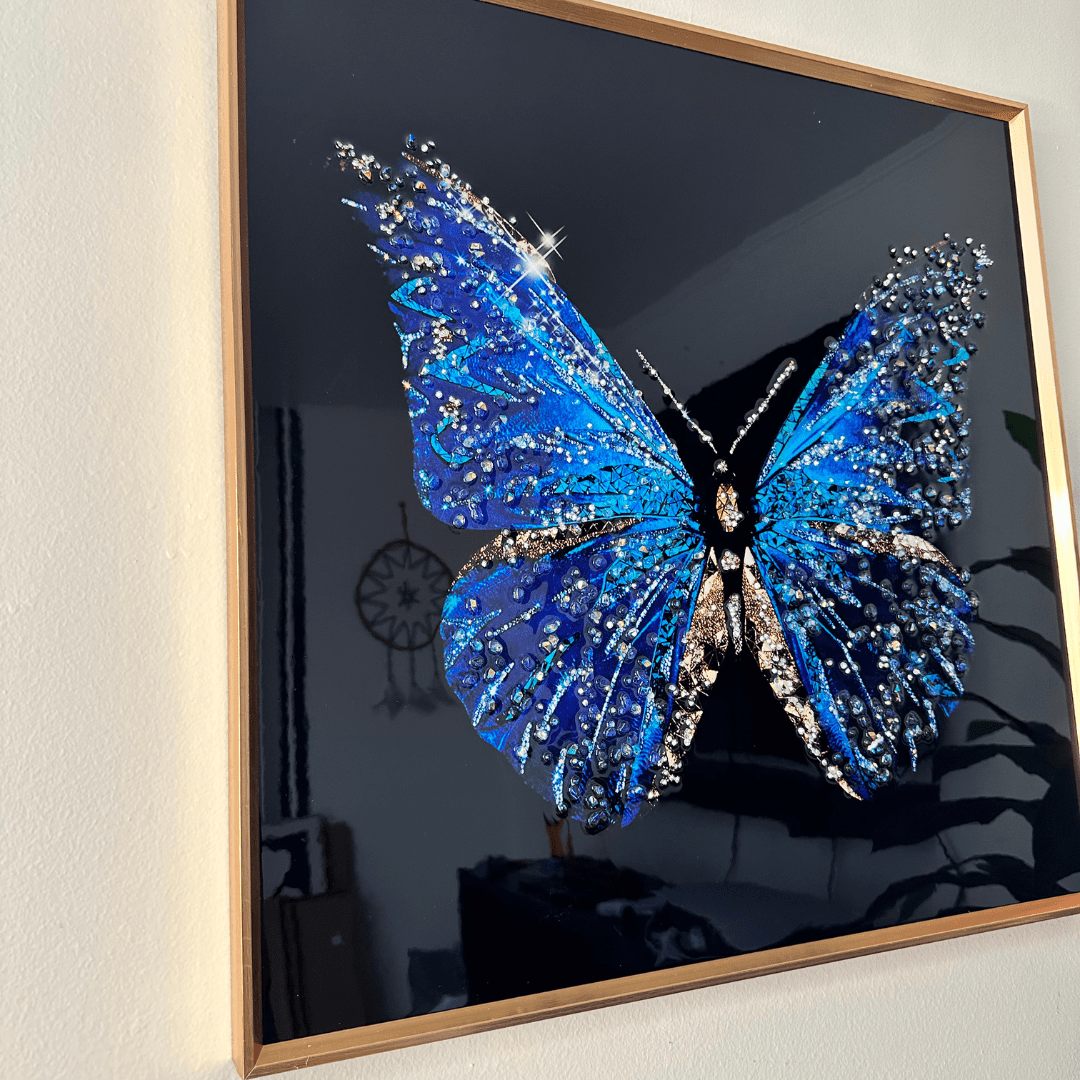 Cuadro Mariposa Azul - Resina Epóxica - 62 x 62 cm - Decoración - Disponible en Dreamy Home!