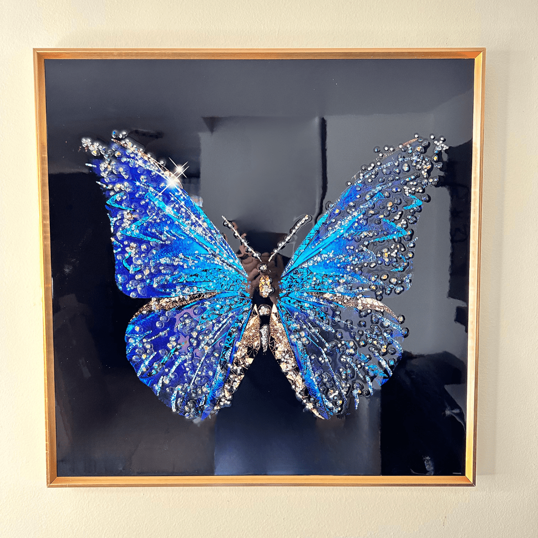 Cuadro Mariposa Azul - Resina Epóxica - 62 x 62 cm - Decoración - Disponible en Dreamy Home!
