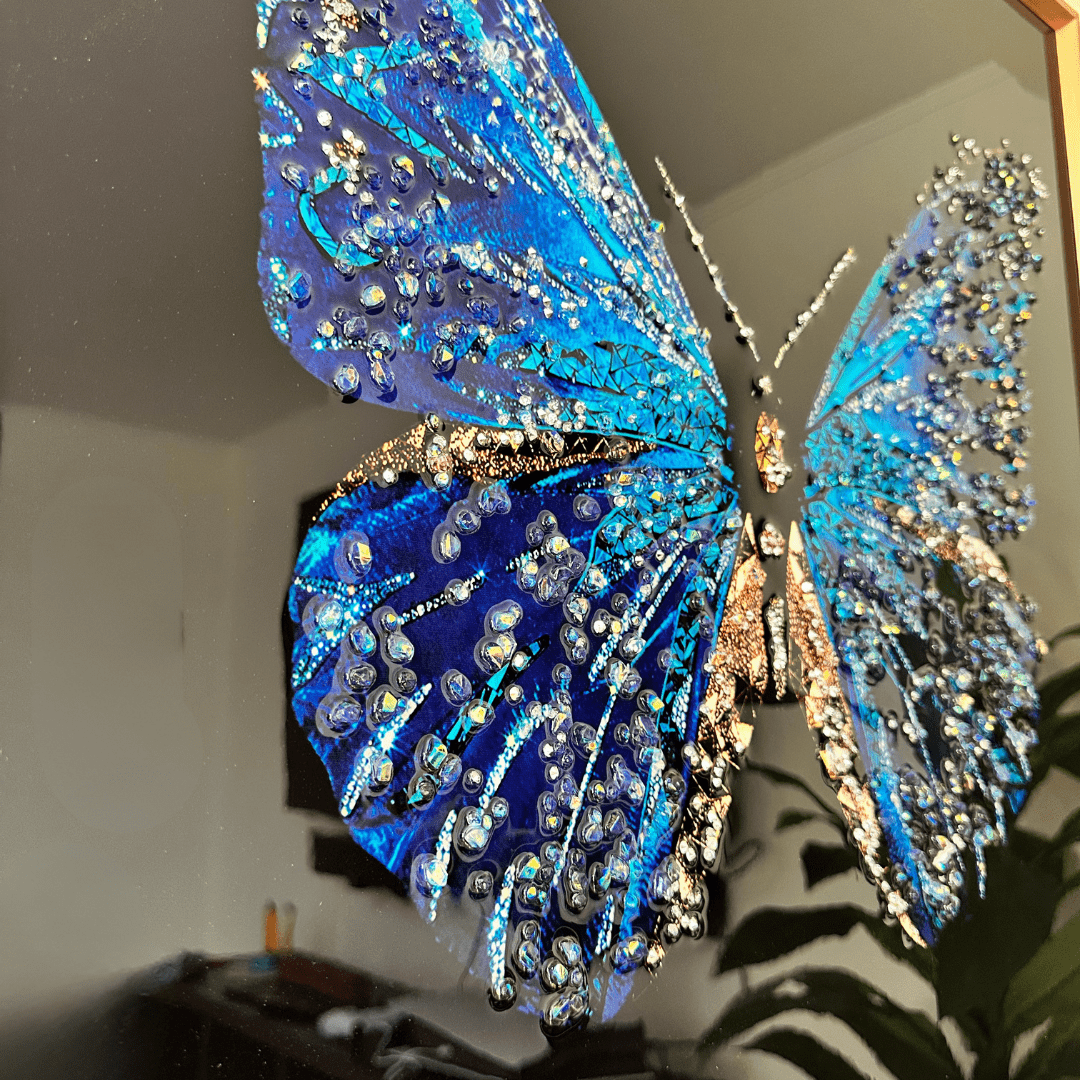 Cuadro Mariposa Azul - Resina Epóxica - 62 x 62 cm - Decoración - Disponible en Dreamy Home!