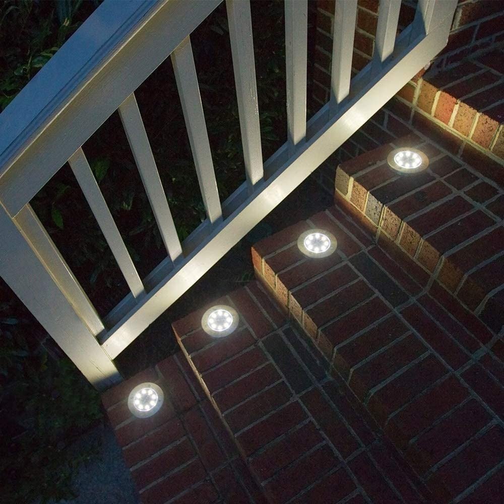 Estacas Acero Inoxidable Solar - 4 Un. Luz Cálida/Fría IP65