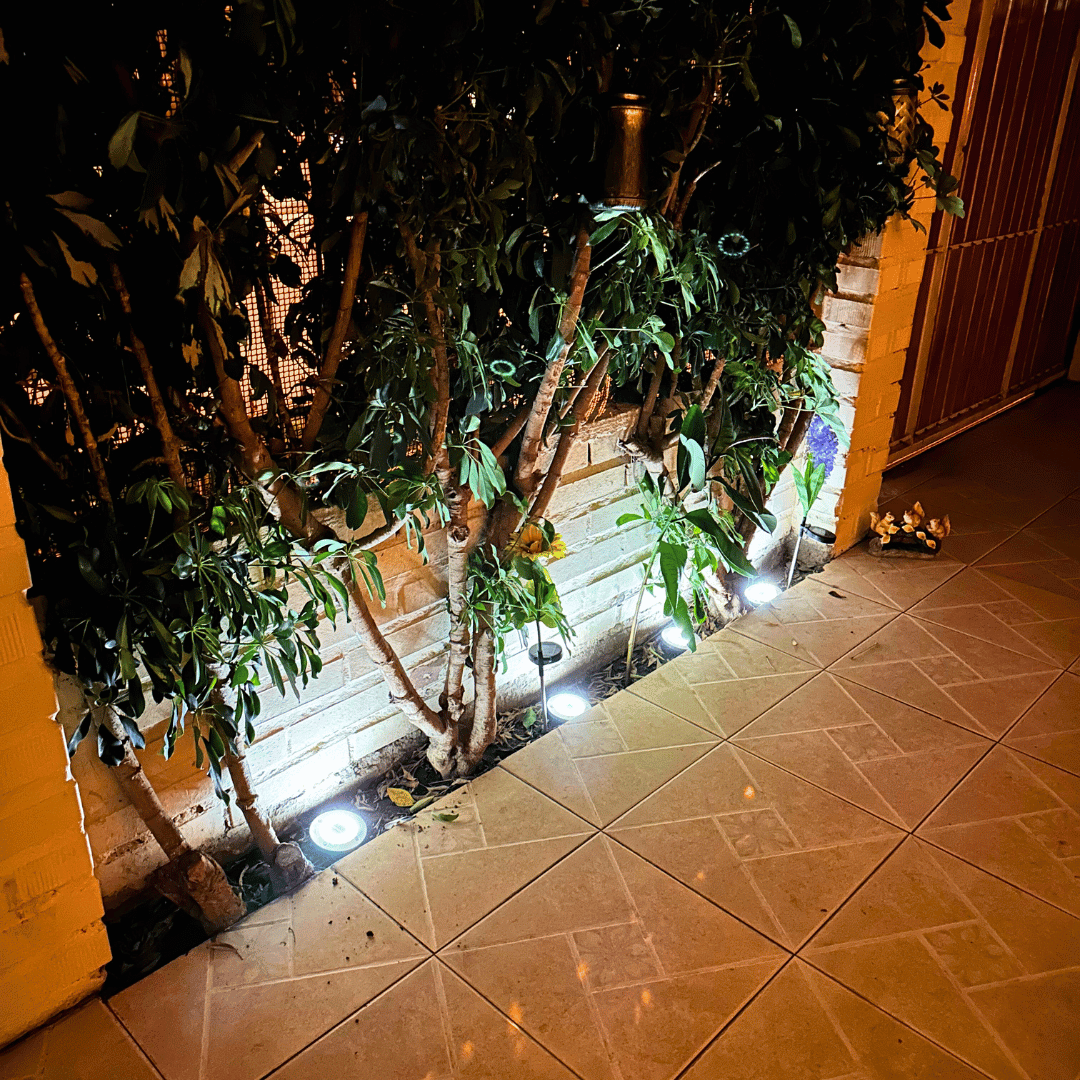 Estacas Acero Inoxidable Solar - 4 Un. Luz Cálida/Fría IP65