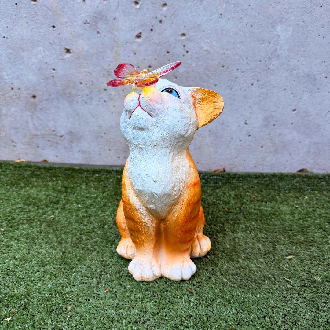 Estatua de Gato Solar - Luz Cálida / Resina/ IP65 - Disponible en Dreamy Home!
