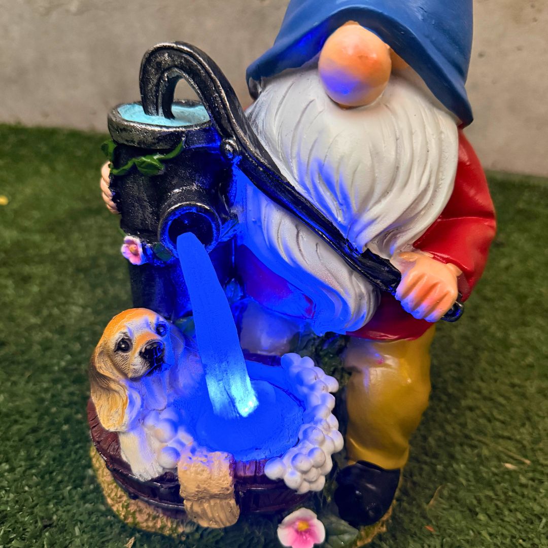 Estatua Duende Grifo de Agua Azul - Resina / Luz Cálida / IP65 - Disponible en Dreamy Home!