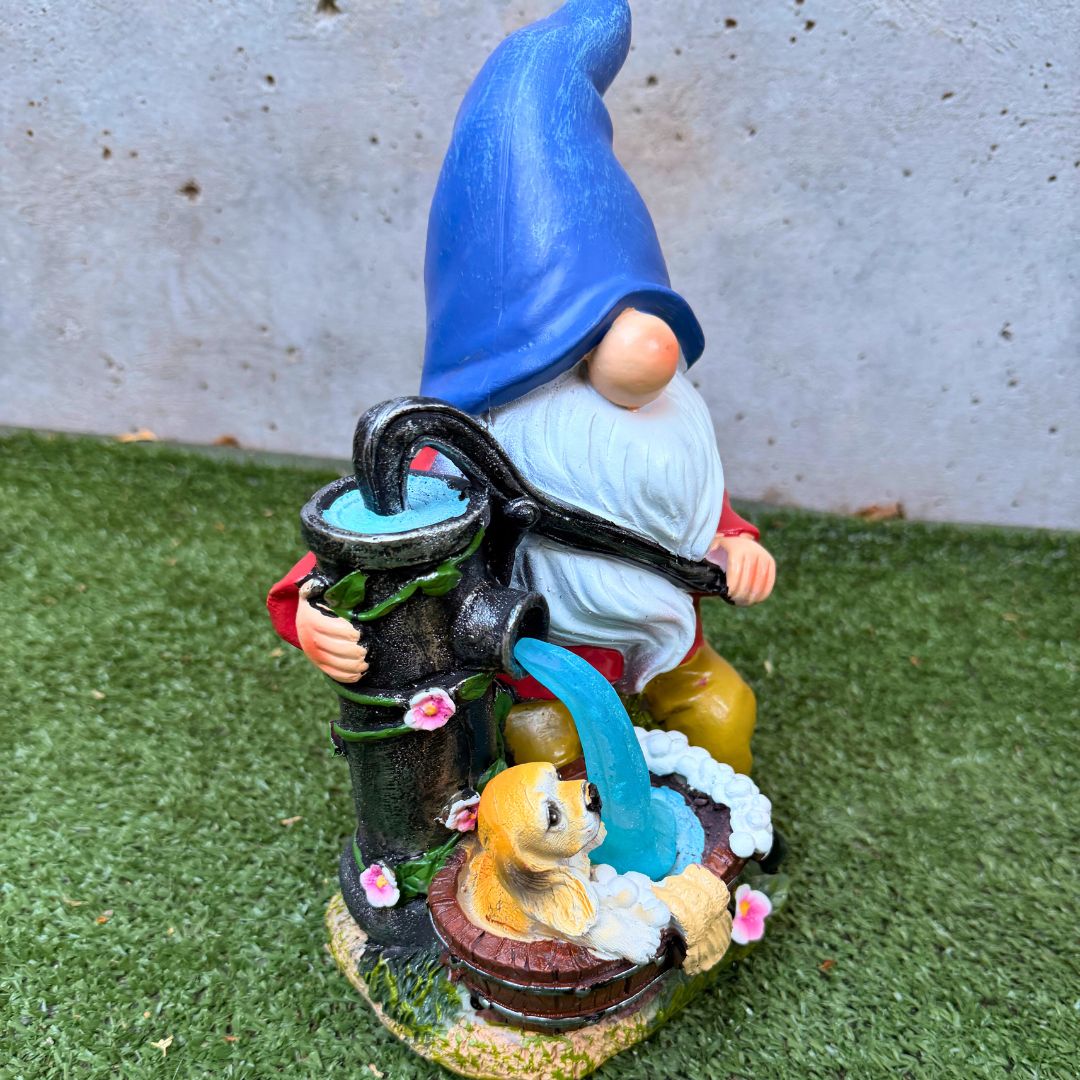 Estatua Duende Grifo de Agua Azul - Resina / Luz Cálida / IP65 - Disponible en Dreamy Home!