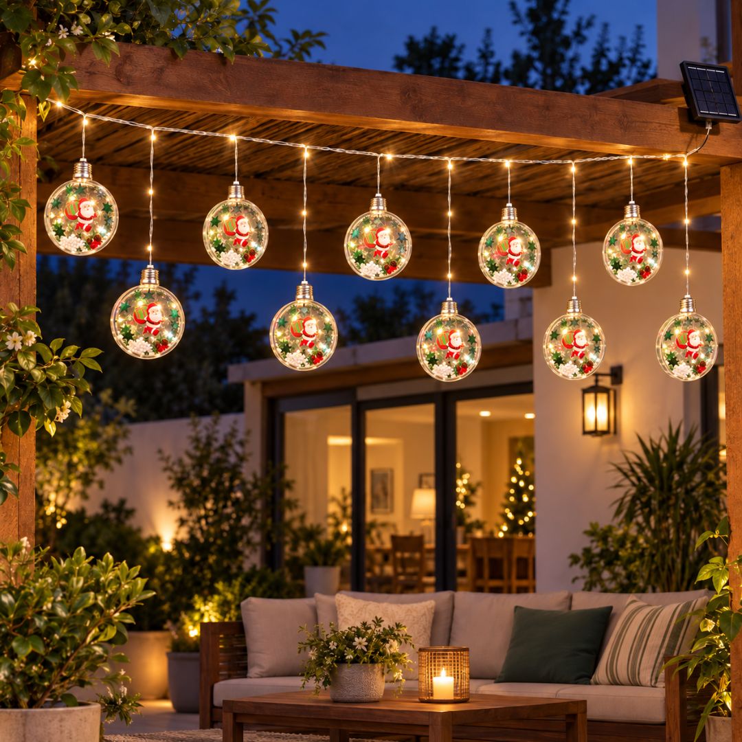 Guirnalda Solar de Esferas Navideñas 5 m – Luz Cálida o Multicolor / IP65 - Disponible en Dreamy Home!