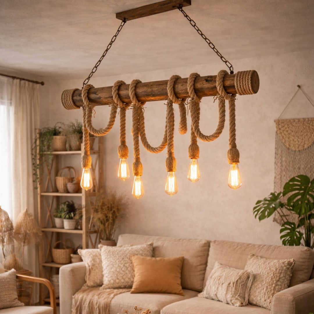 Lámpara Colgante Bambú Cadena - 1 m de Altura / Incluye Ampolleta - Disponible en Dreamy Home!