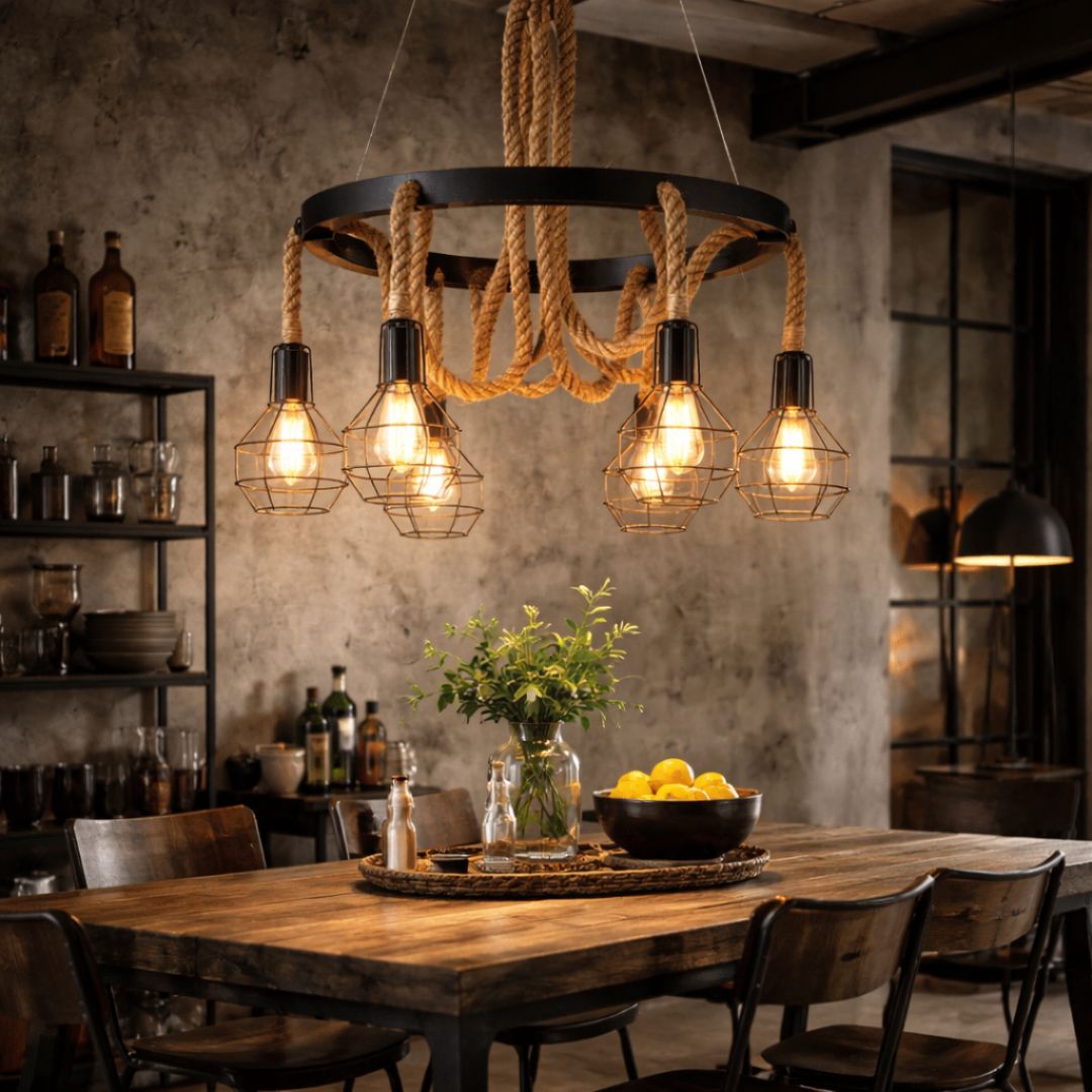 Lámpara Colgante Frideko Industrial - Diámetro 55 cm / Incluye Ampolletas - Disponible en Dreamy Home!