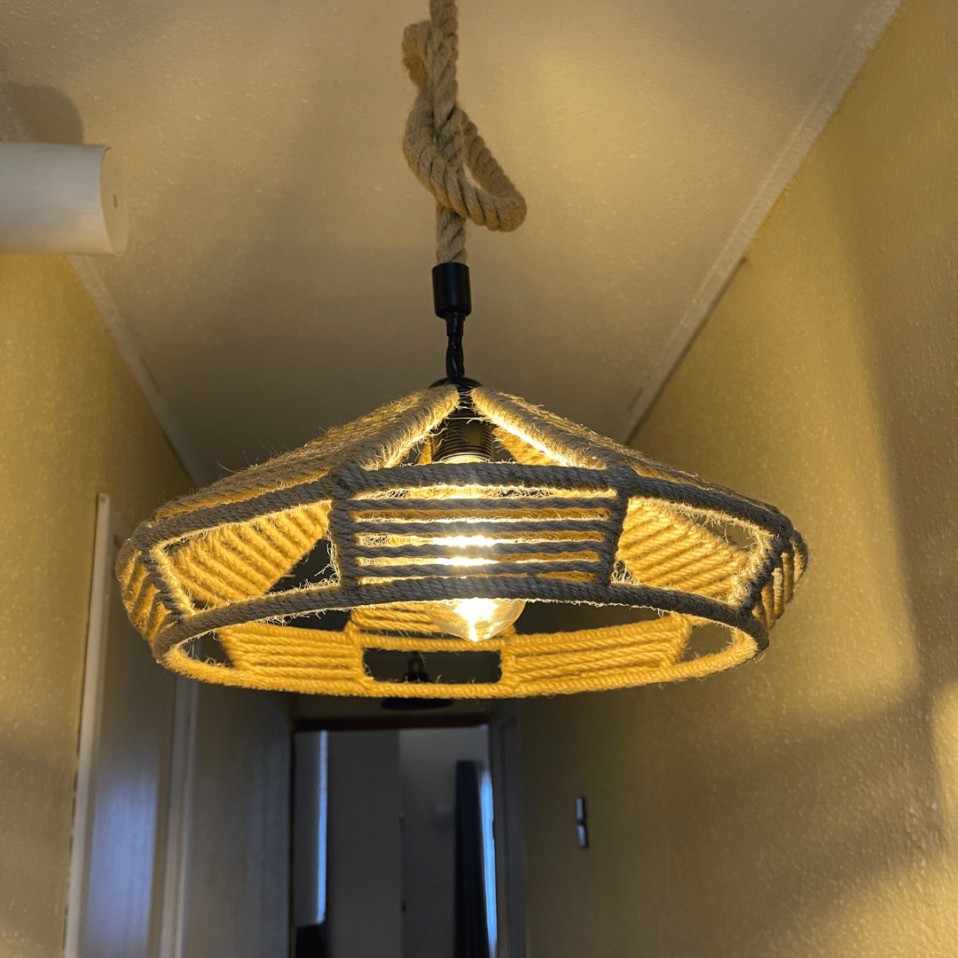 Lámpara de Cáñamo Marbella - 1 m de Altura 220V Incluye Ampolleta 6W-Dreamy Home