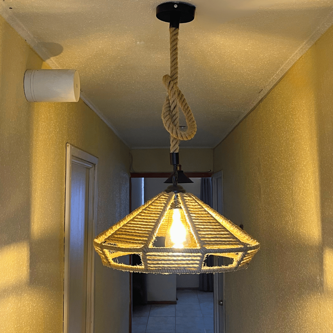 Lámpara de Cáñamo Marbella - 1 m de Altura 220V Incluye Ampolleta 6W-Dreamy Home