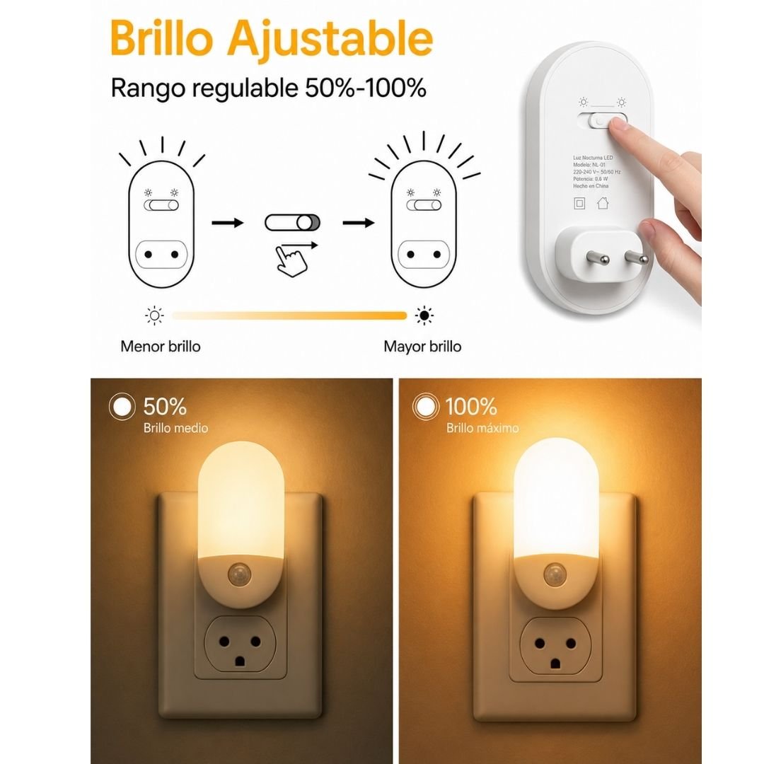 Lámpara de Enchufe Led con Sensor - 2 Un / Luz Cálida - Iluminación - Disponible en Dreamy Home!