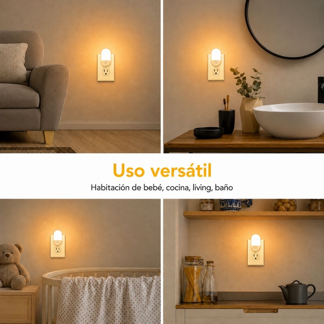 Lámpara de Enchufe Led con Sensor - 2 Un / Luz Cálida - Iluminación - Disponible en Dreamy Home!