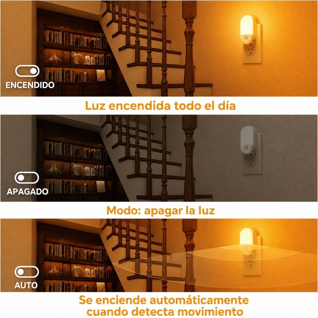 Lámpara de Enchufe Led con Sensor - 2 Un / Luz Cálida - Iluminación - Disponible en Dreamy Home!