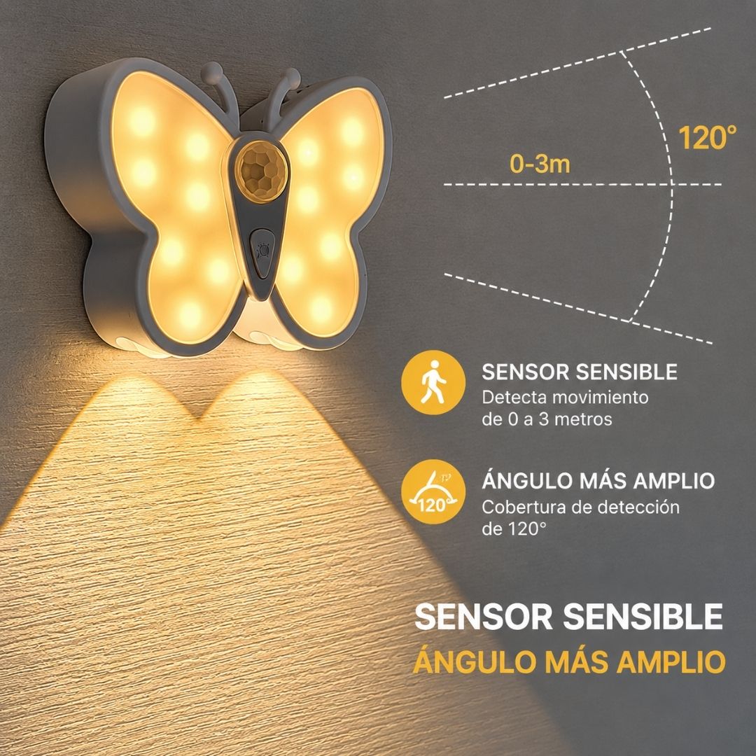 Luz Mariposa Recargable - Sensor de Movimiento / Cálido / USB-C - Luces nocturnas e iluminación ambiente - Disponible en Dreamy Home!