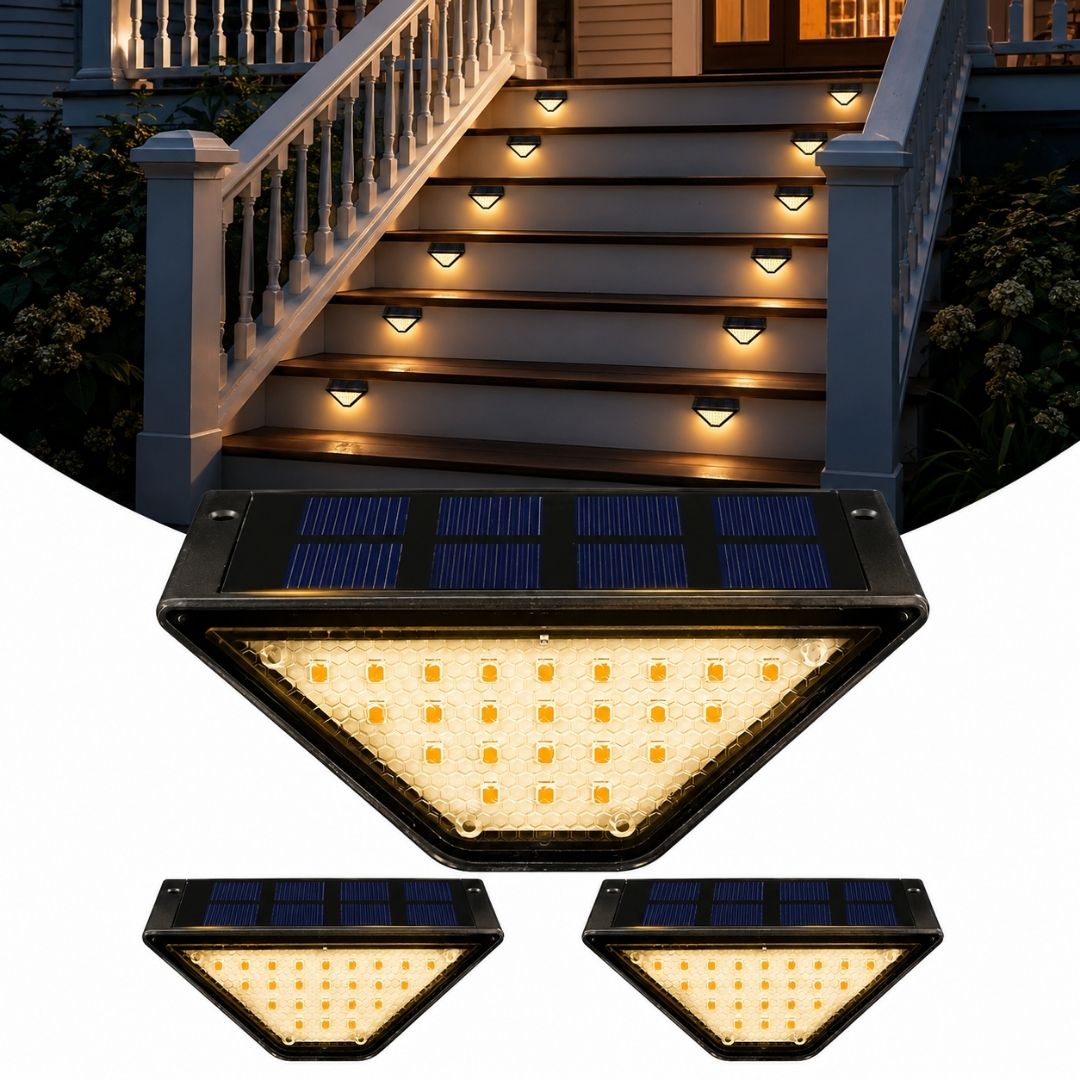 Luz Solar Escalera LED – Exterior / Luz Cálida / 2 Un. - Disponible en Dreamy Home!