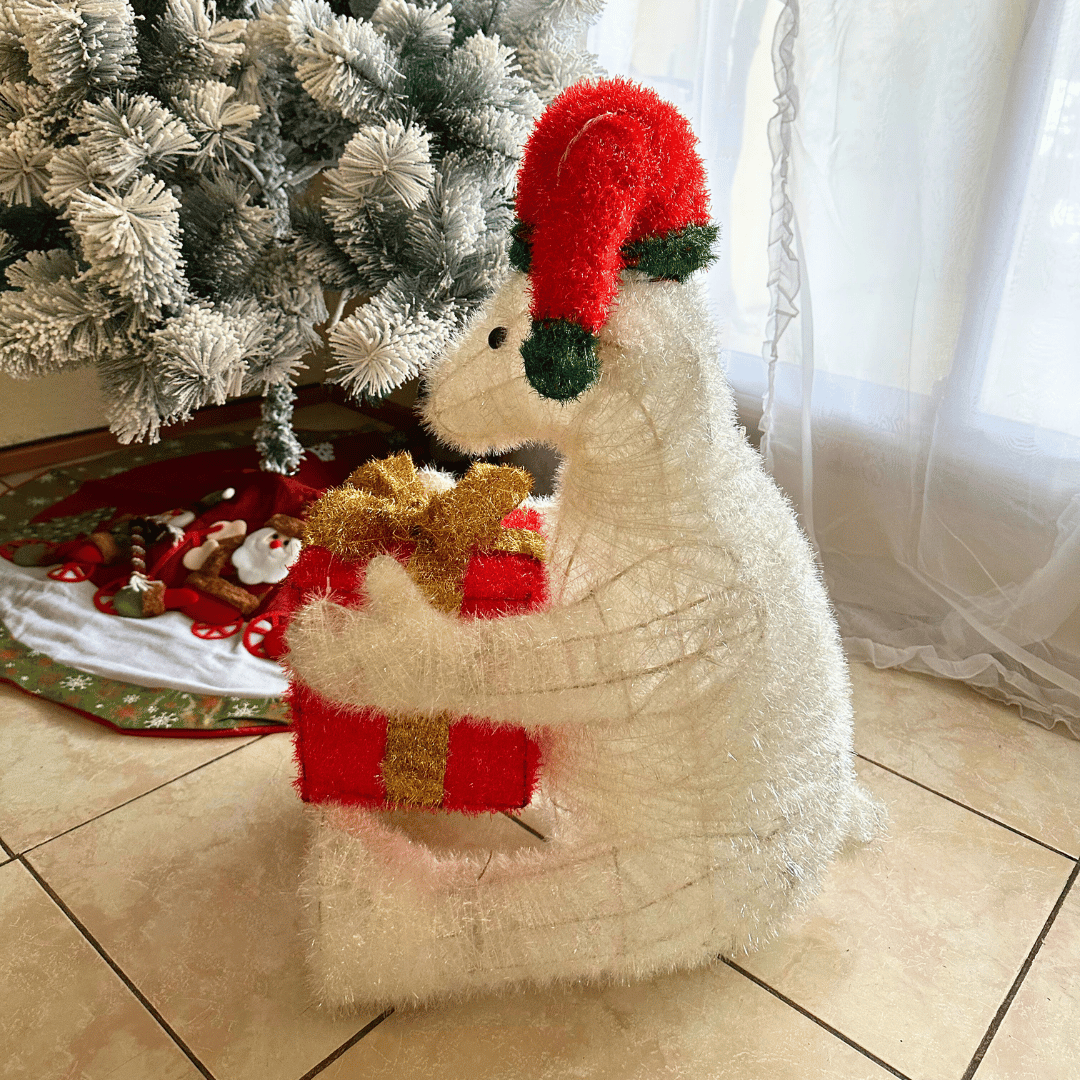 Oso Polar Navideño - Luz Cálida / a Pilas