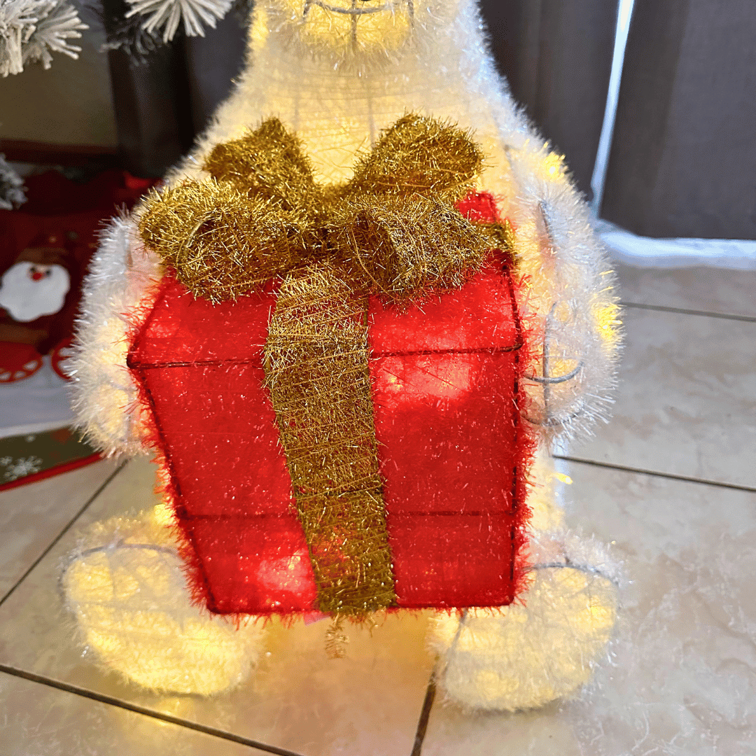 Oso Polar Navideño - Luz Cálida / a Pilas