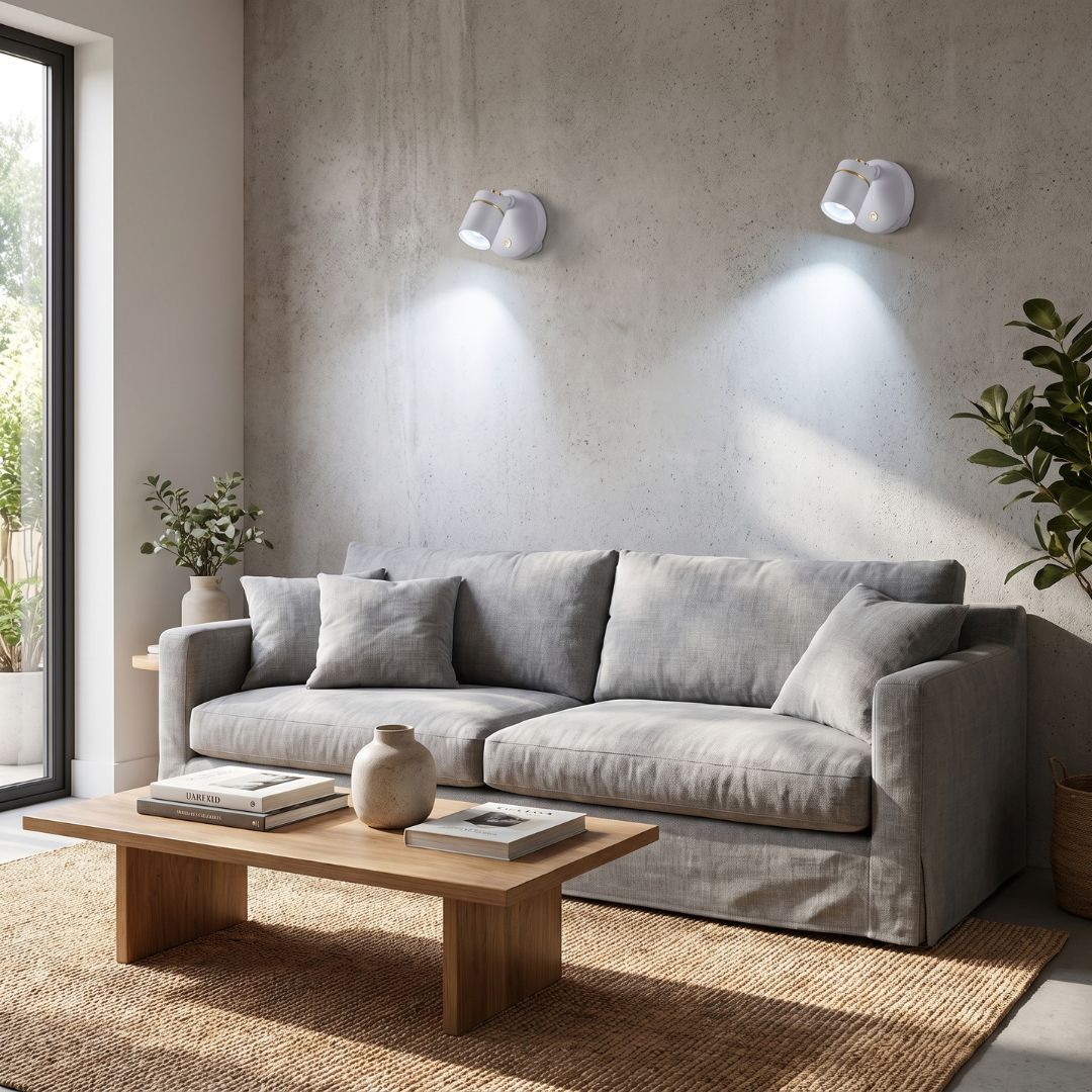 Pack 2 Focos LED Inalámbricos Orientables - 3 Pilas AA /Luz Blanca y Multicolor - Luces nocturnas e iluminación ambiente - Disponible en Dreamy Home!