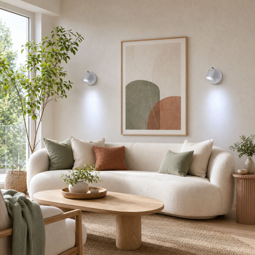 Pack 2 Focos LED Inalámbricos Orientables - 3 Pilas AA /Luz Blanca y Multicolor - Luces nocturnas e iluminación ambiente - Disponible en Dreamy Home!