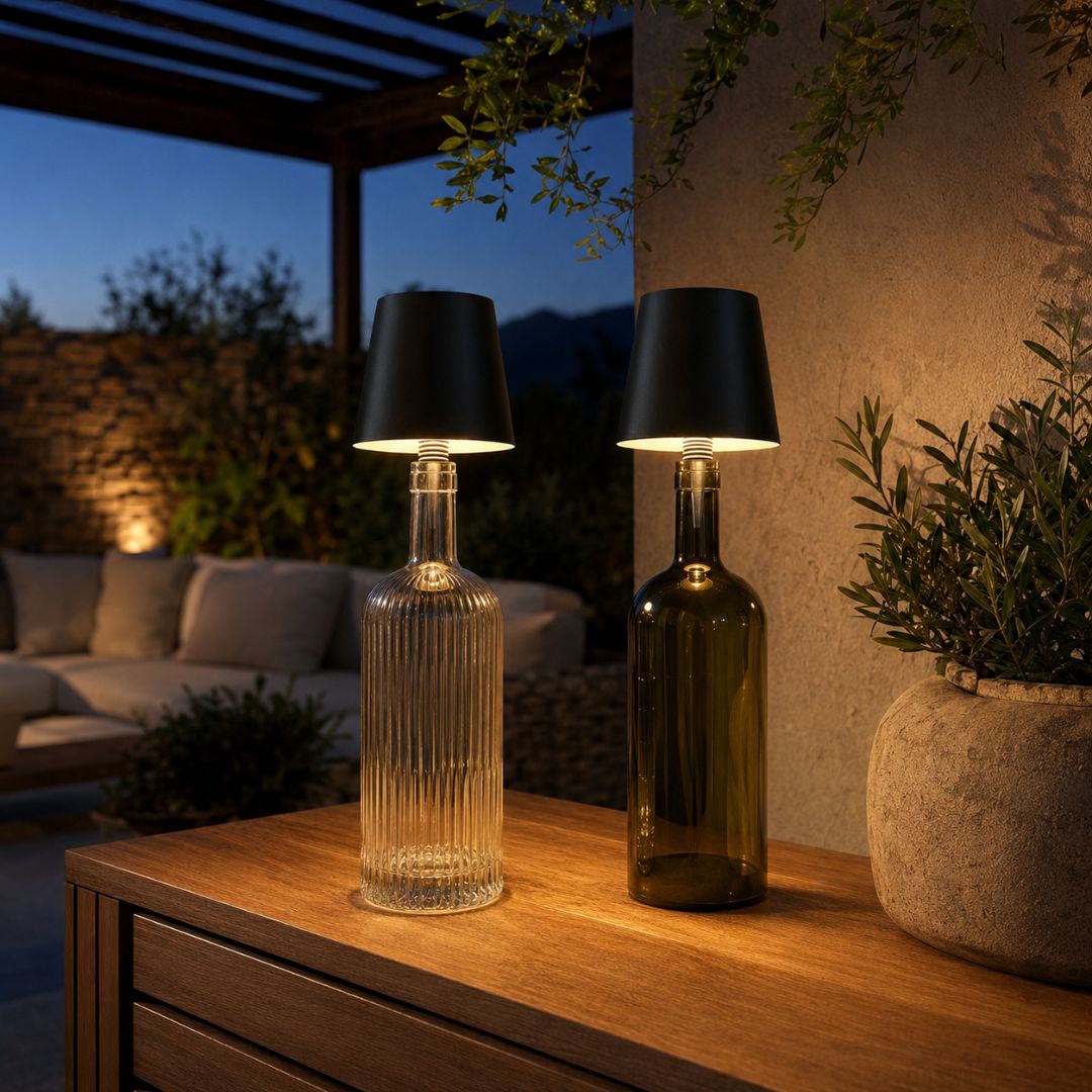 Pack 2 Lámparas Recargables para Botellas - 3 Tonos de Luz / USB C - Iluminación - Disponible en Dreamy Home!