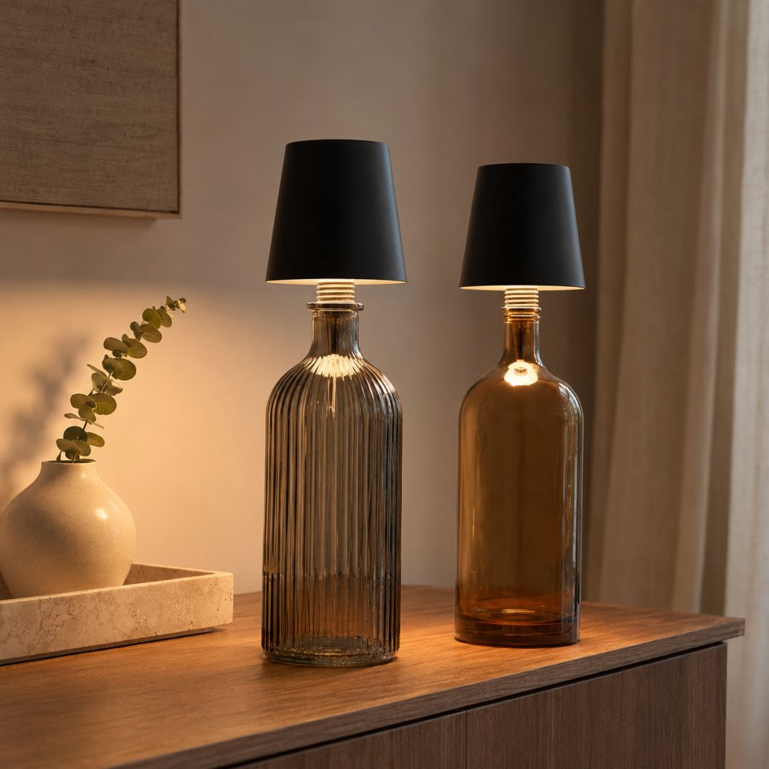 Pack 2 Lámparas Recargables para Botellas - 3 Tonos de Luz / USB C - Iluminación - Disponible en Dreamy Home!