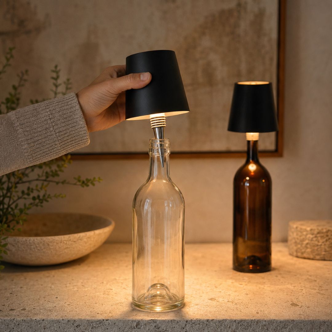 Pack 2 Lámparas Recargables para Botellas - 3 Tonos de Luz / USB C - Iluminación - Disponible en Dreamy Home!