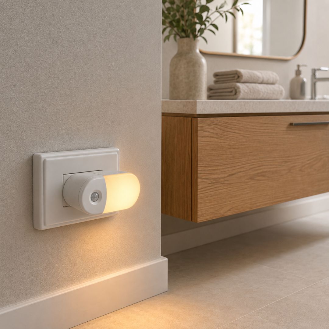 Pack de 2 Lámparas de Enchufe Led - Luz Cálida / Sensor de Movimiento - Iluminación - Disponible en Dreamy Home!