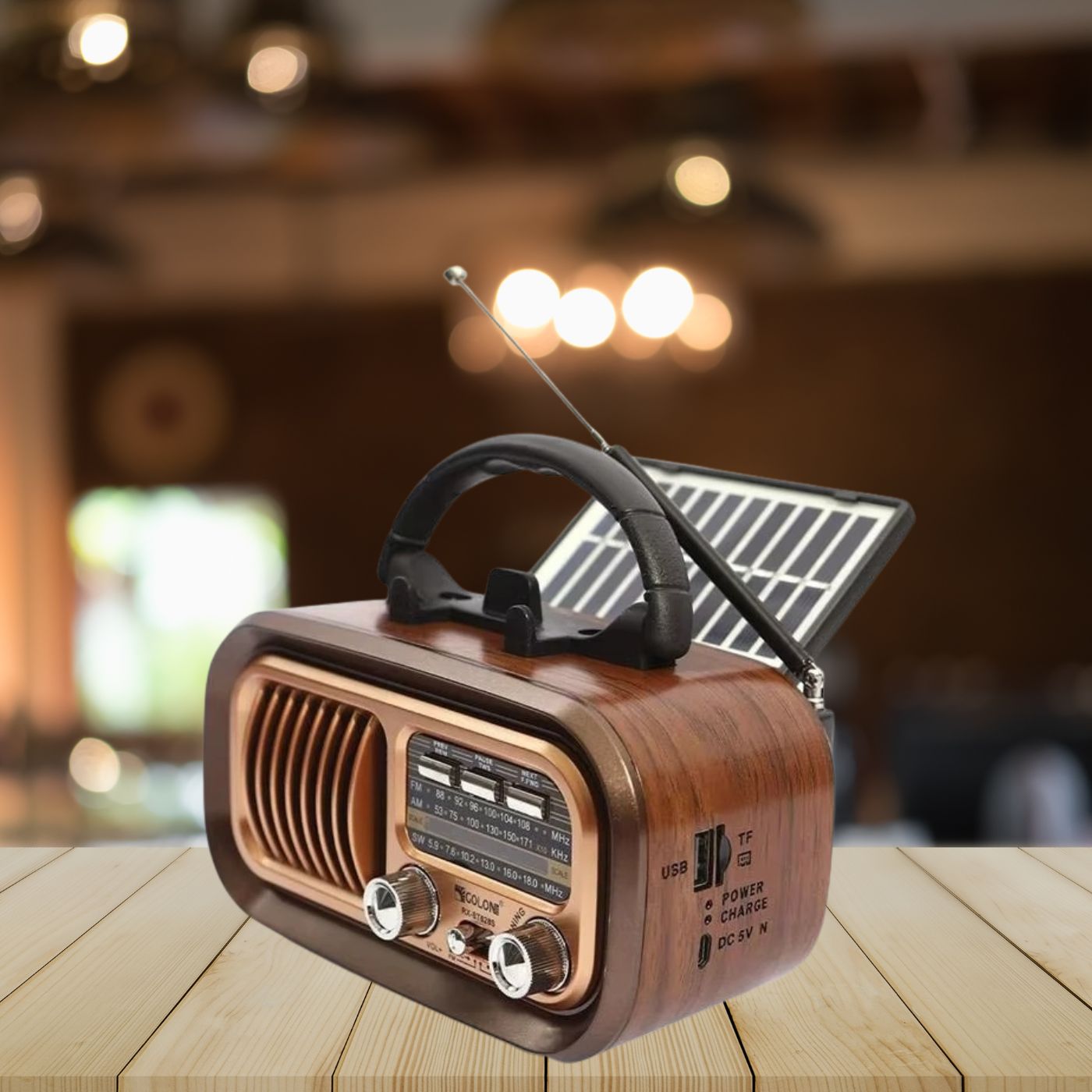 Radio con Panel Solar - FM / Bluetooth / Luz / Carga USB - Luces nocturnas e iluminación ambiente - Disponible en Dreamy Home!