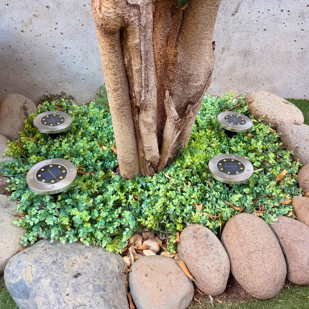 Set de 4 Estacas Acero Inoxidable Solar - Luz Cálida o Fría / IP65 - Disponible en Dreamy Home!