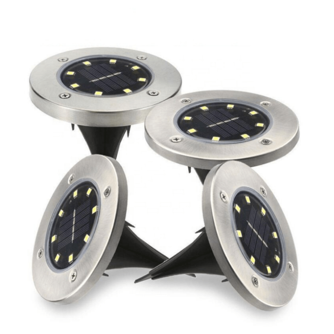 Set de 4 Estacas Acero Inoxidable Solar - Luz Cálida o Fría / IP65 - Disponible en Dreamy Home!