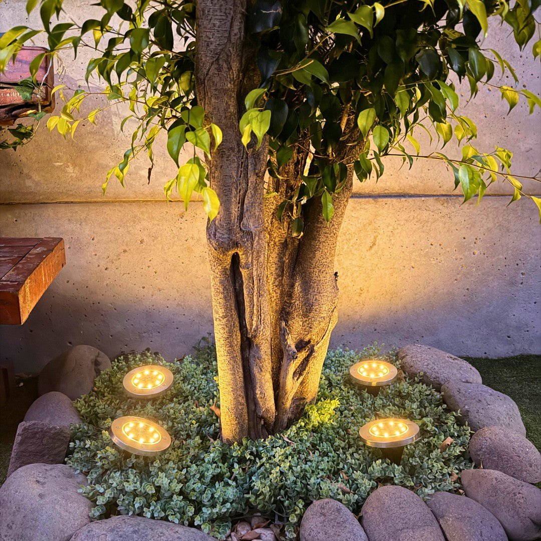 Set de 4 Estacas Acero Inoxidable Solar - Luz Cálida o Fría / IP65 - Disponible en Dreamy Home!