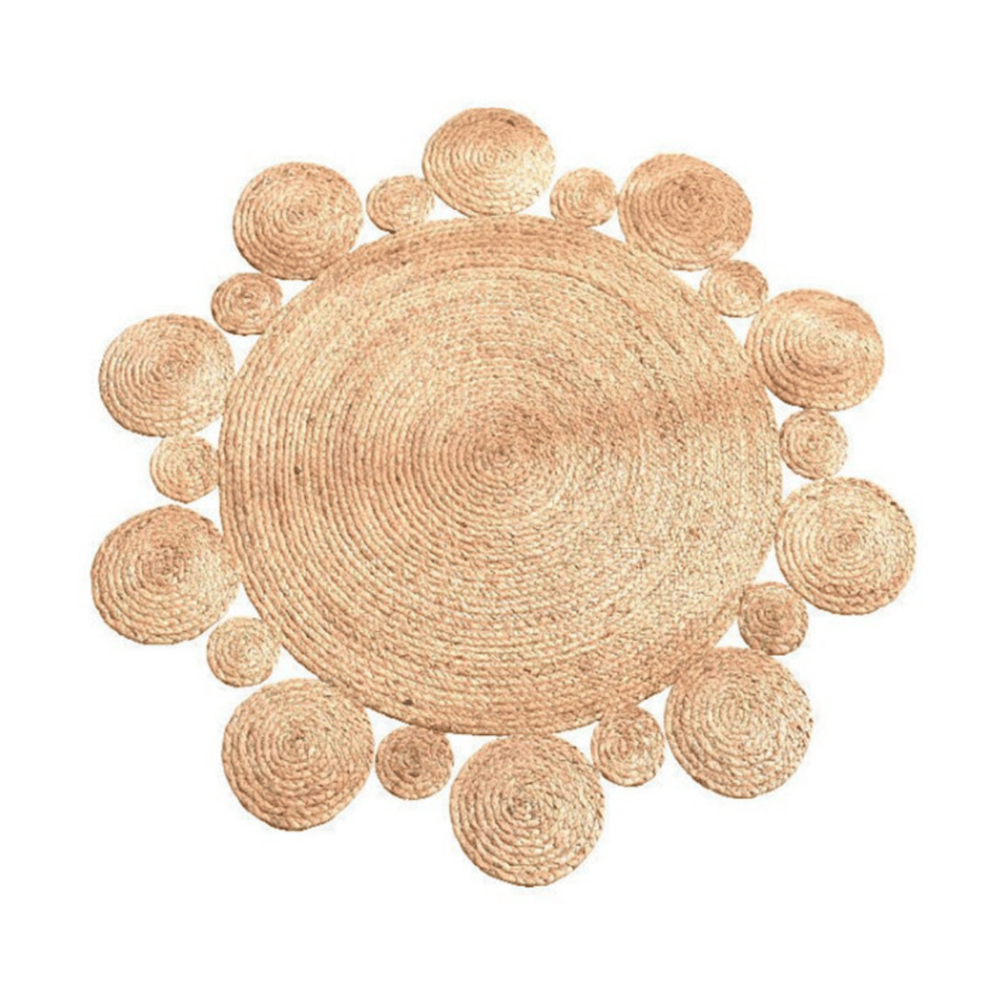 Alfombra de Ratán Borde de Círculos