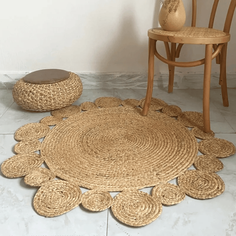 Alfombra de Ratán - Borde de Círculos-Dreamy Home