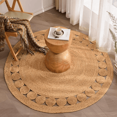 Alfombra de Ratán Patrones - Diámetro 1,20 m-Dreamy Home