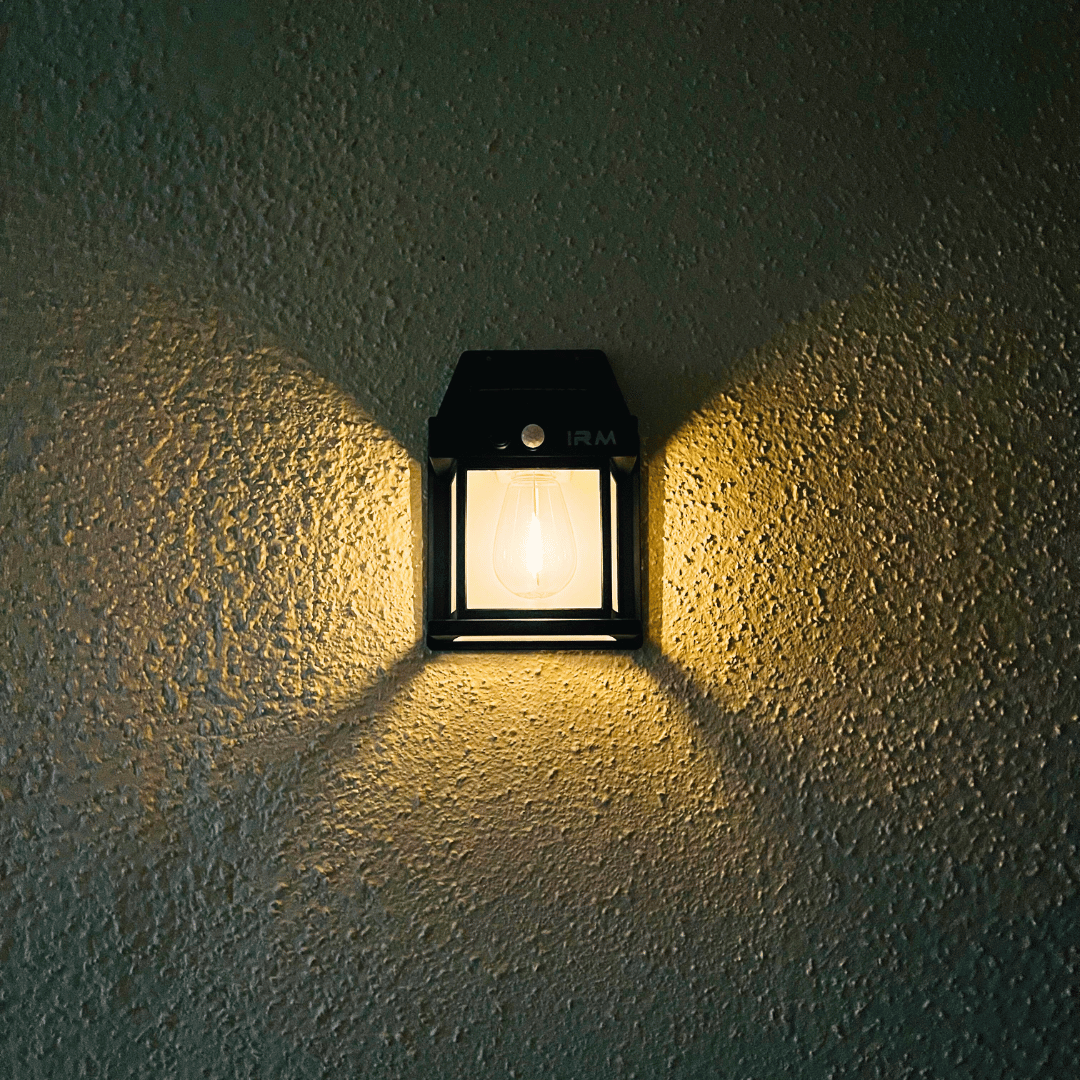 Apliqué Farol de Pared Solar - Luz Cálida IP65 Negro/Blanco-Dreamy Home