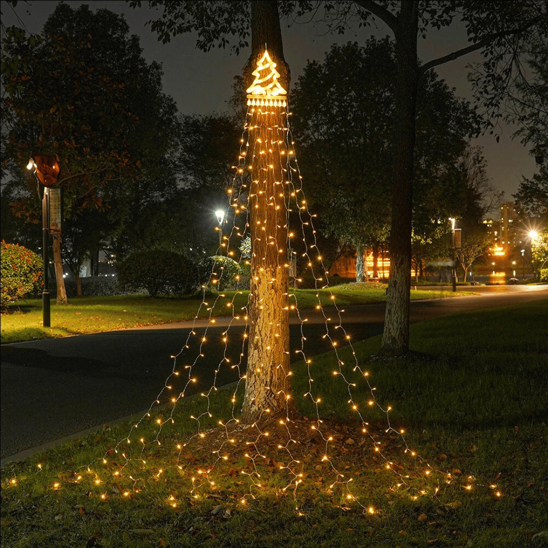 Árbol Cascada Navidad Solar - 3 m Luz Cálida/Multicolor 300 Leds - Disponible en Dreamy Home!