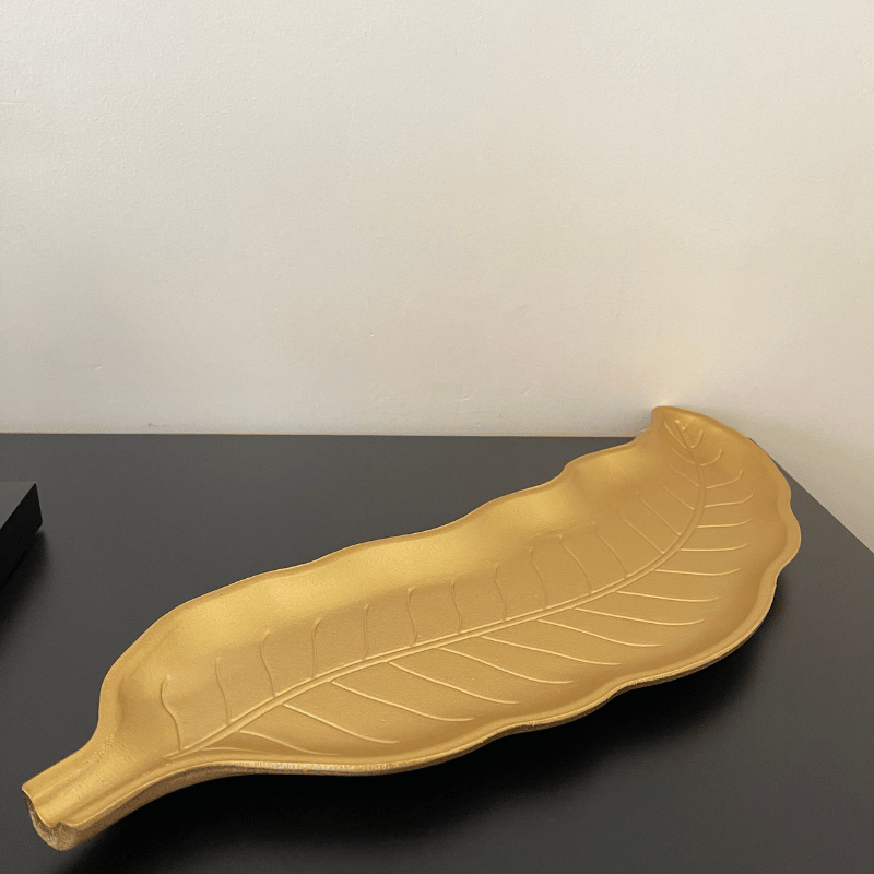 Bandeja Decorativa Diseño Hoja - Dorada - Decoración - Disponible en Dreamy Home!