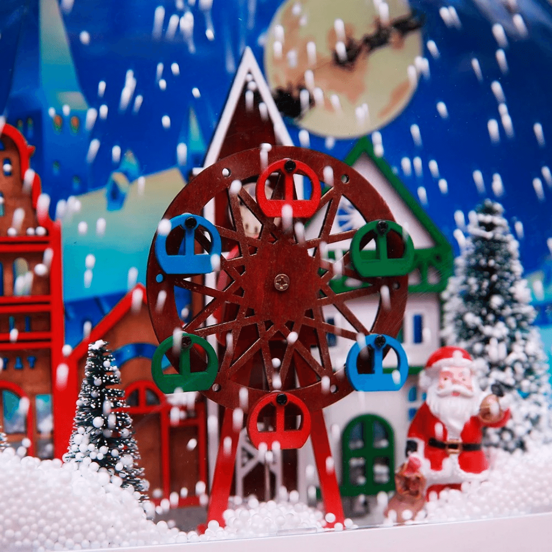 Caja Musical Parque Navideño - Sonido/Nieve/Enchufe - Disponible en Dreamy Home!